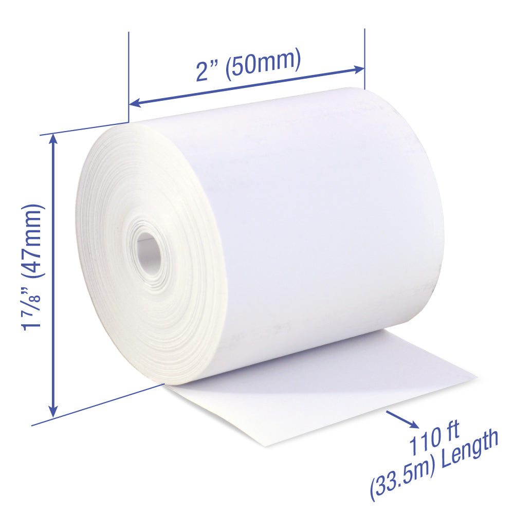 Thermal Paper 2 x 110 ft x 47mm CORELESS BPA Free fits Zebra iMZ220 32 rolls