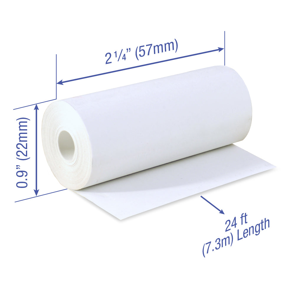 Thermal Paper 2 1/4 x 24 ft x 22mm CORELESS BPA Free BPS Free fits Pidion BIP-1500 and Poynt 128 rolls