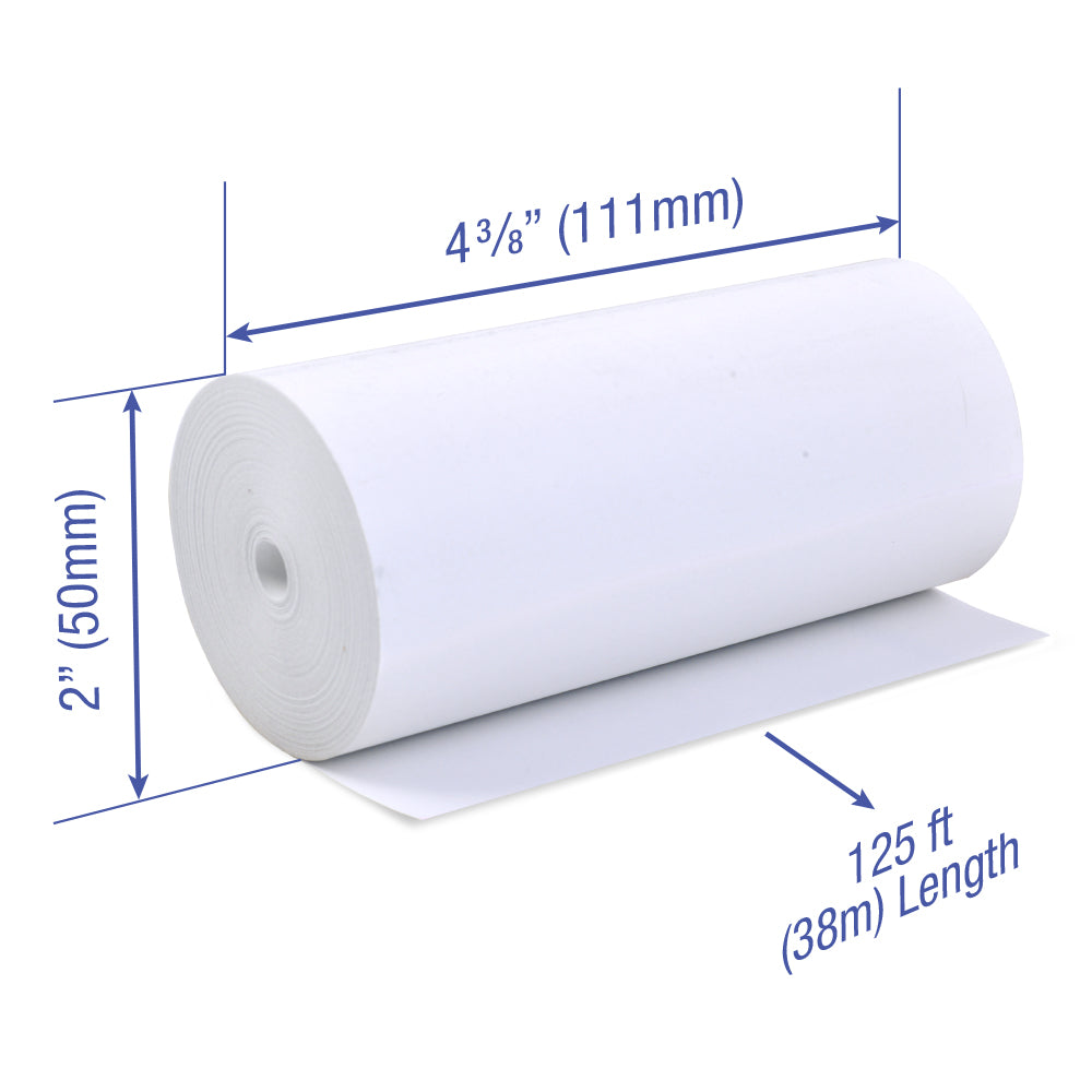Thermal Paper 4 3/8 x 125 ft x 50mm CORELESS BPA Free BPS Free 32 rolls