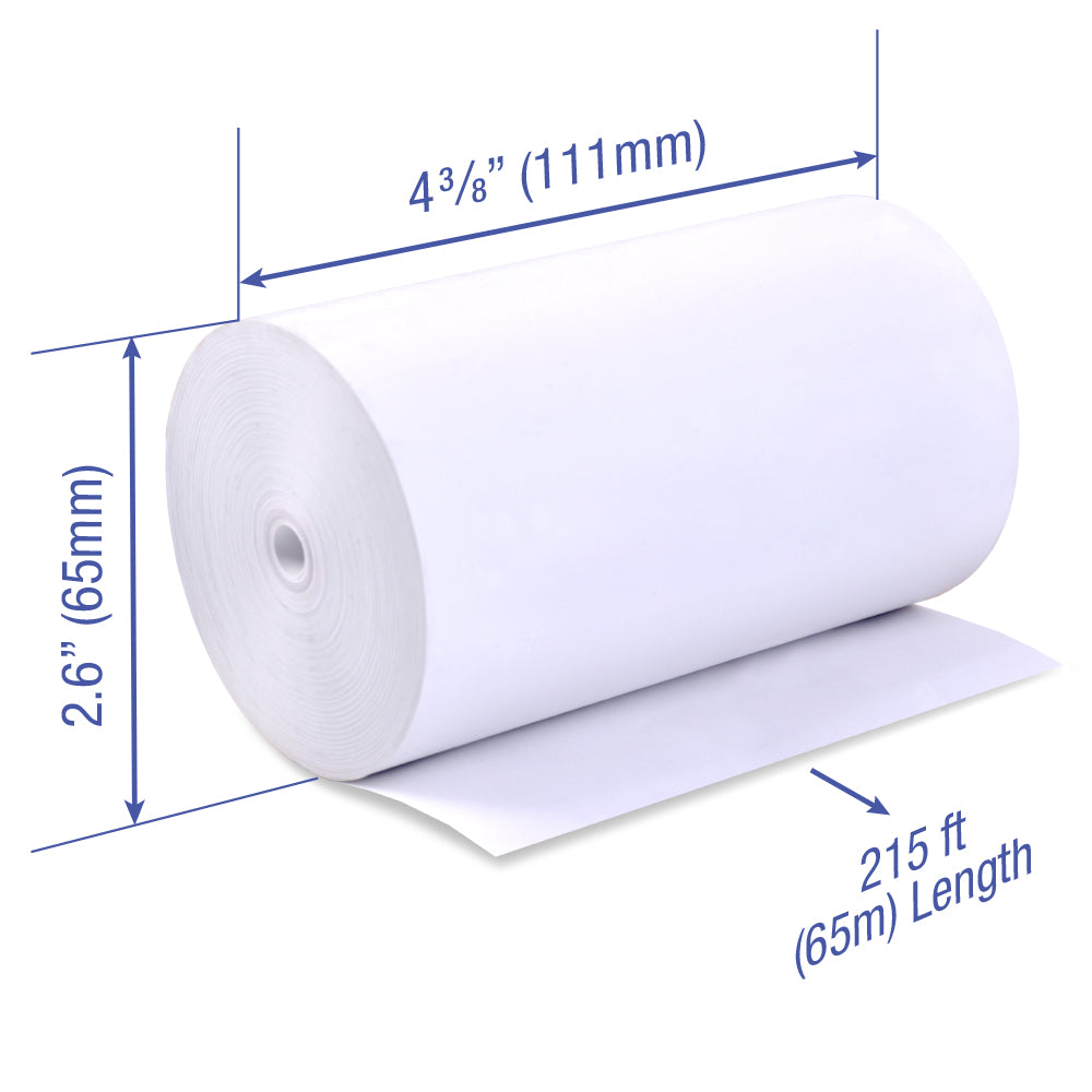 Thermal Paper 4 3/8 x 215 ft x 65mm CORELESS BPA Free BPS Free 18 rolls