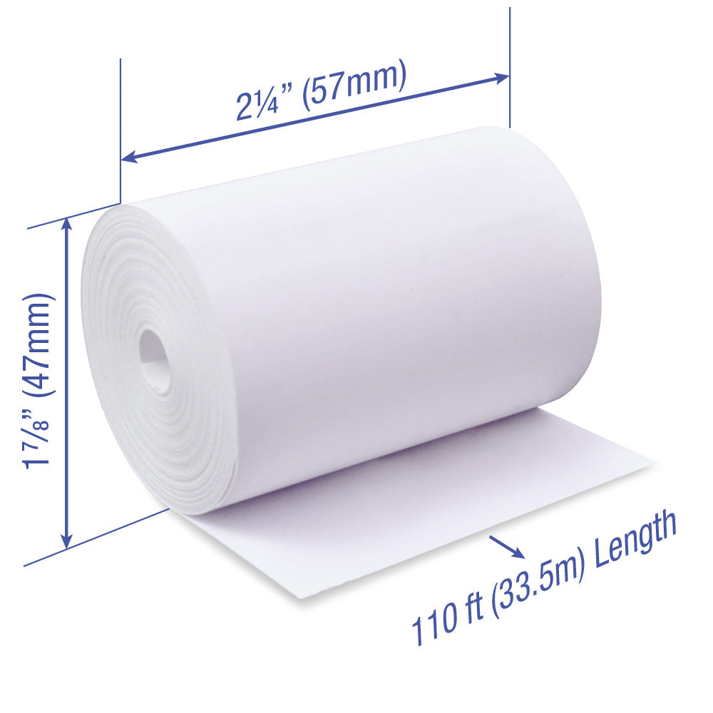 Thermal Paper 2 1/4 x 110 ft x 47mm CORELESS BPA Free 50 rolls